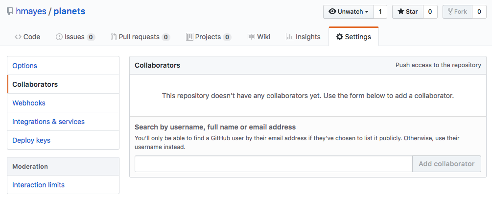 Adding Collaborators on GitHub